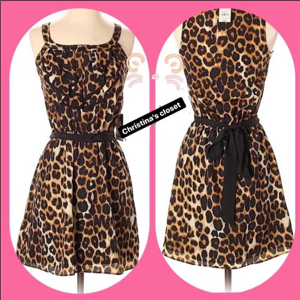 NWOT Express XSmall Leopard Print Dress 🖤✨